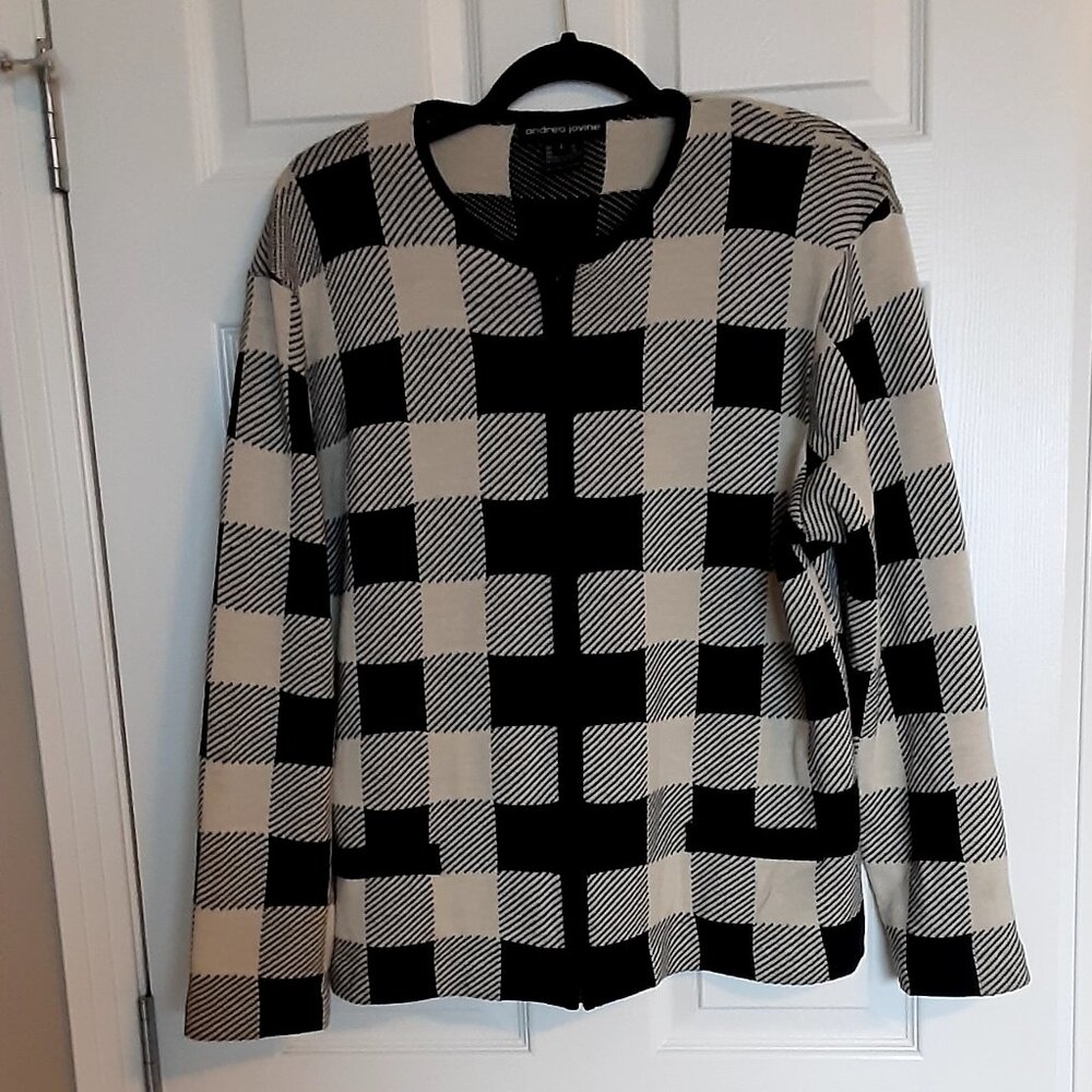 Vintage Andrea Jovine Wool Zippered Cardigan Size Large